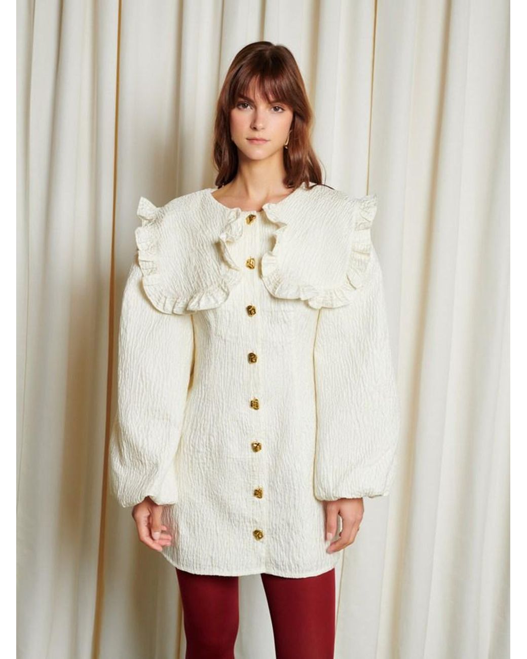 Sister Jane Ghospell Christy Collar Mini Dress in White | Lyst