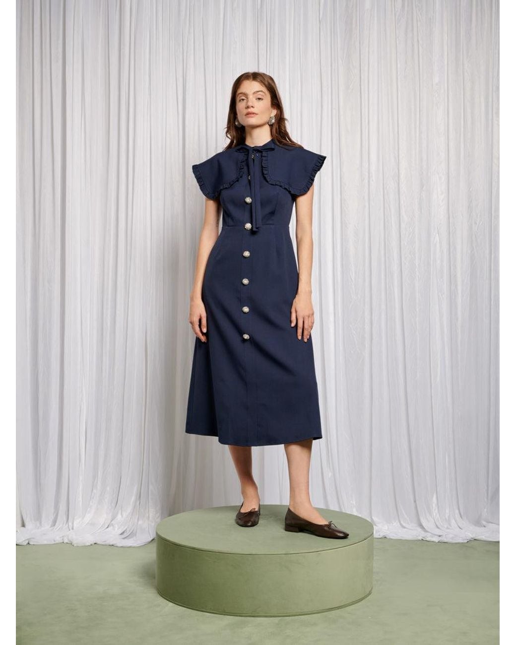 blue bib dress BRANT main image 1