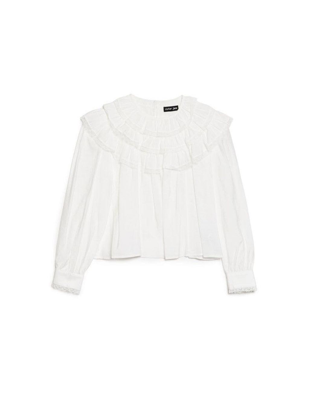 Sister Jane White Chamber Ruffle Top
