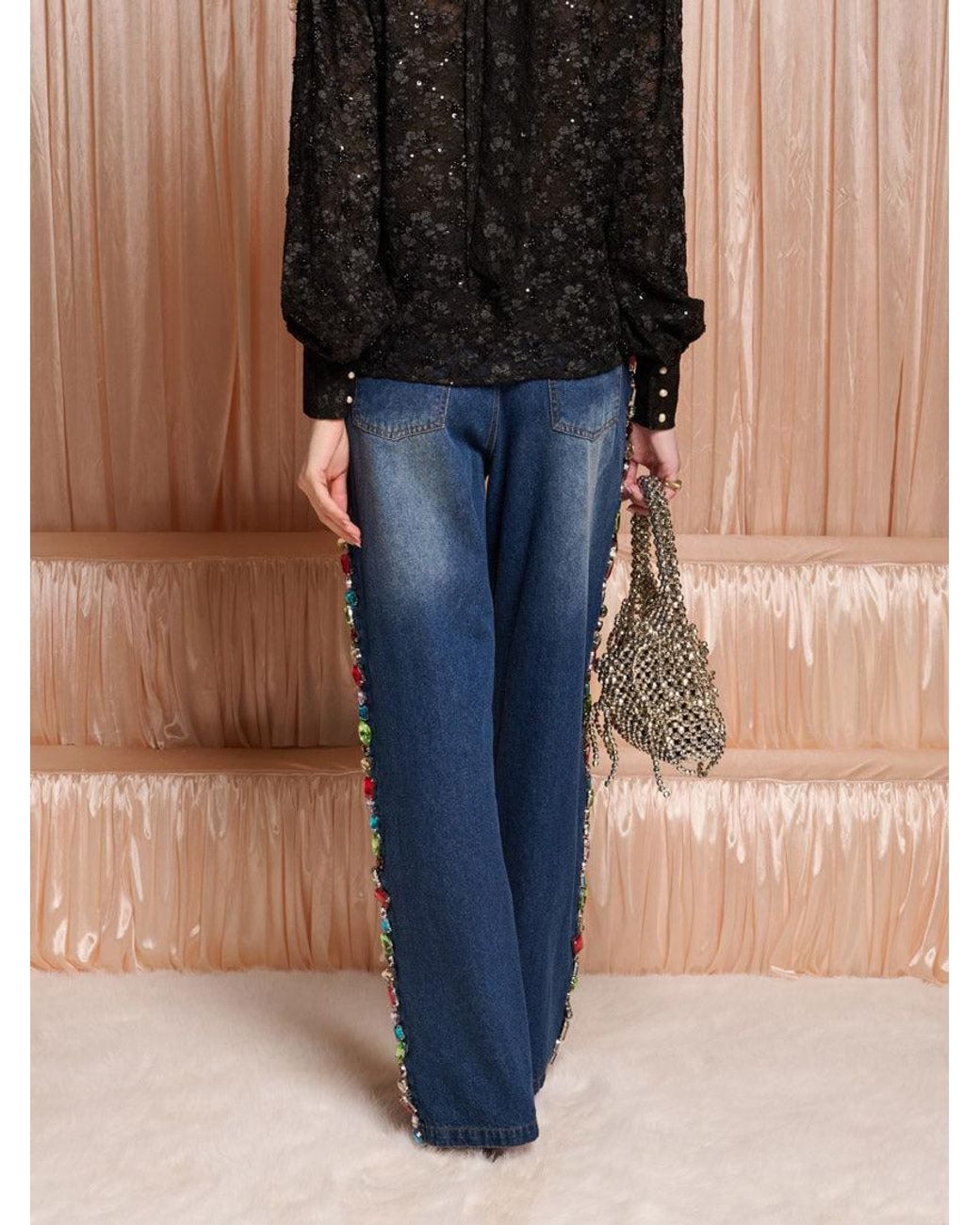 Sister Jane Blue Dream Jewels Trim Jeans