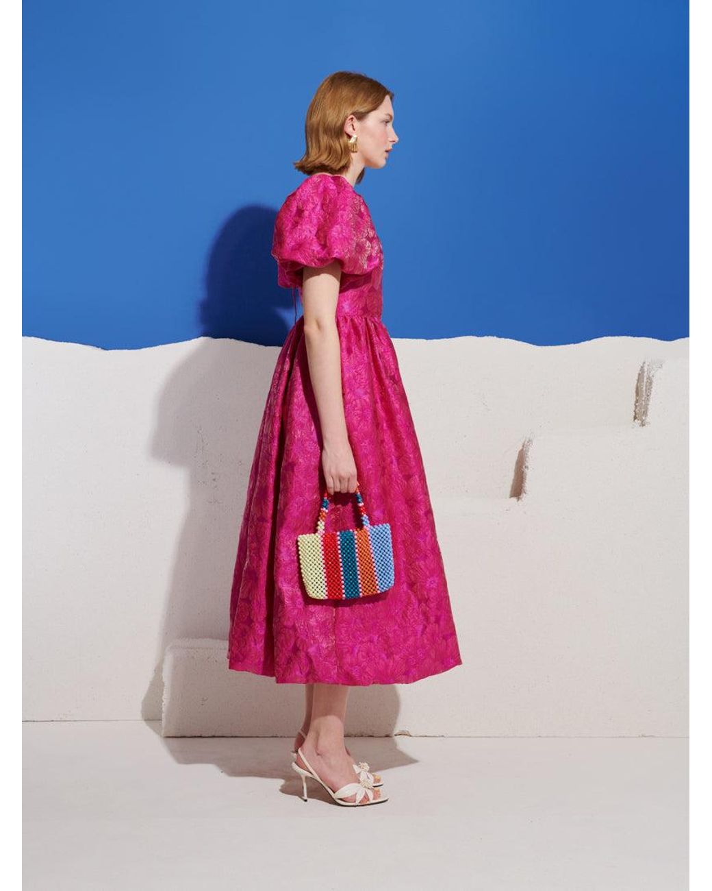 Sister Jane Blue Pomegranate Jacquard Maxi Dress