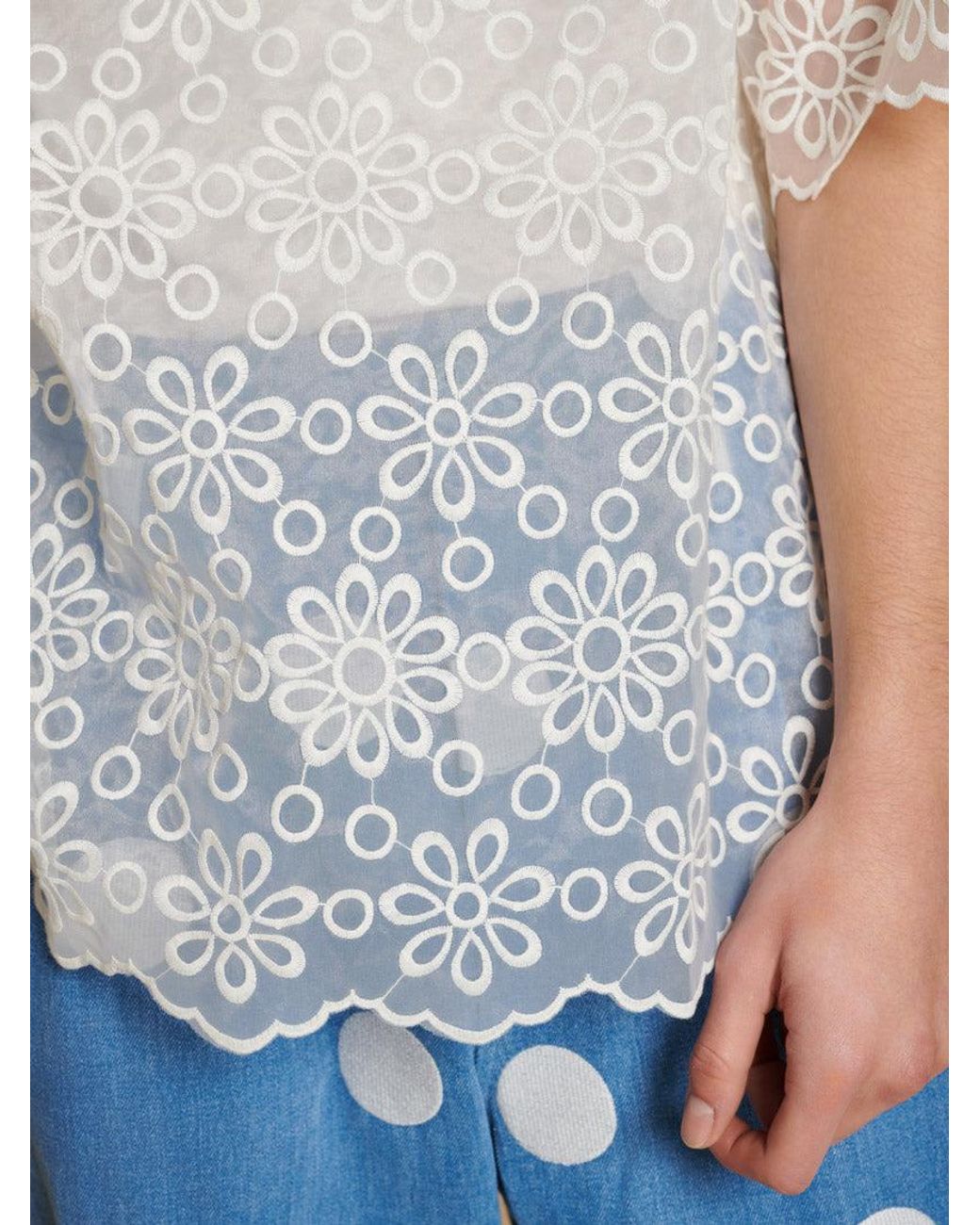 Sister Jane Blue Walter Embroidered Polo Top