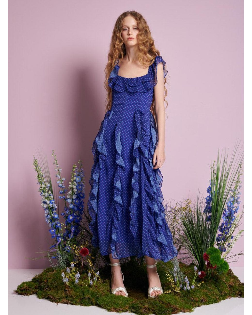 Sister Jane Aster Flounce Maxi Dress in Purple | Lyst