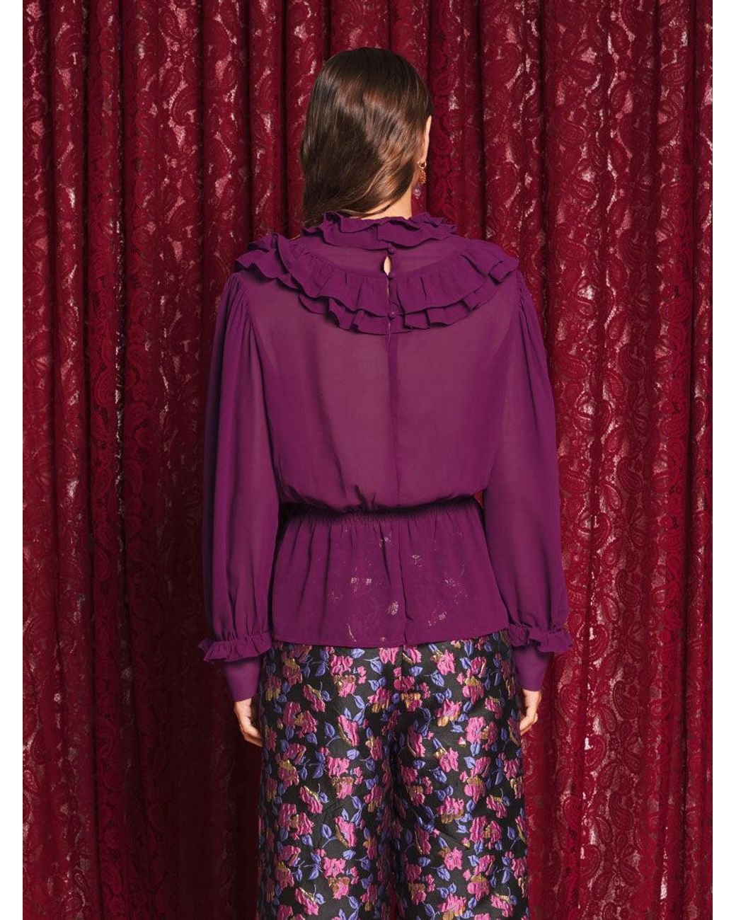 Sister Jane Purple Velora Ruffle Top