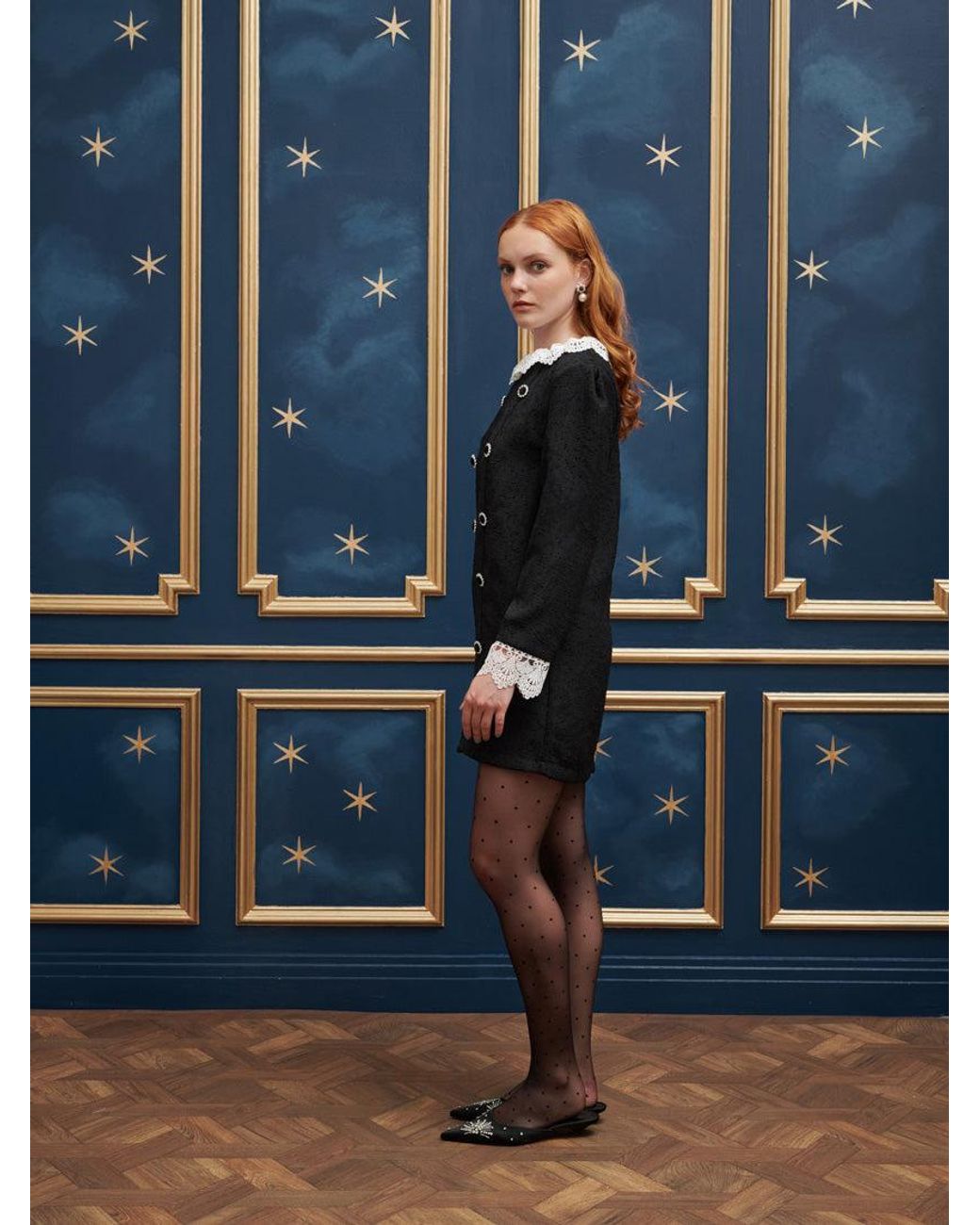 Sister Jane Blue Prince Boucle Mini Dress