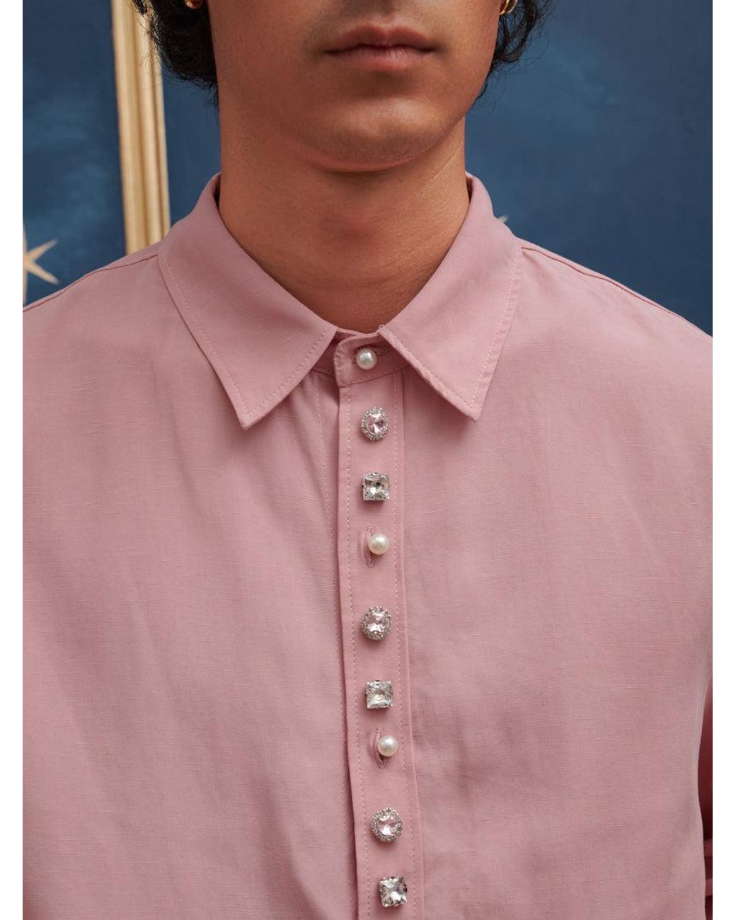 Sister Jane Blue Penny Bejewelled Placket Shirt
