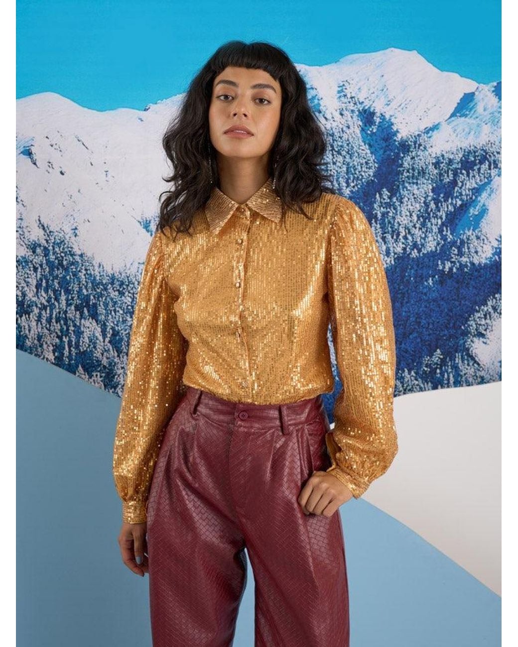 Sister Jane Blue Ghospell Tilda Sequin Shirt