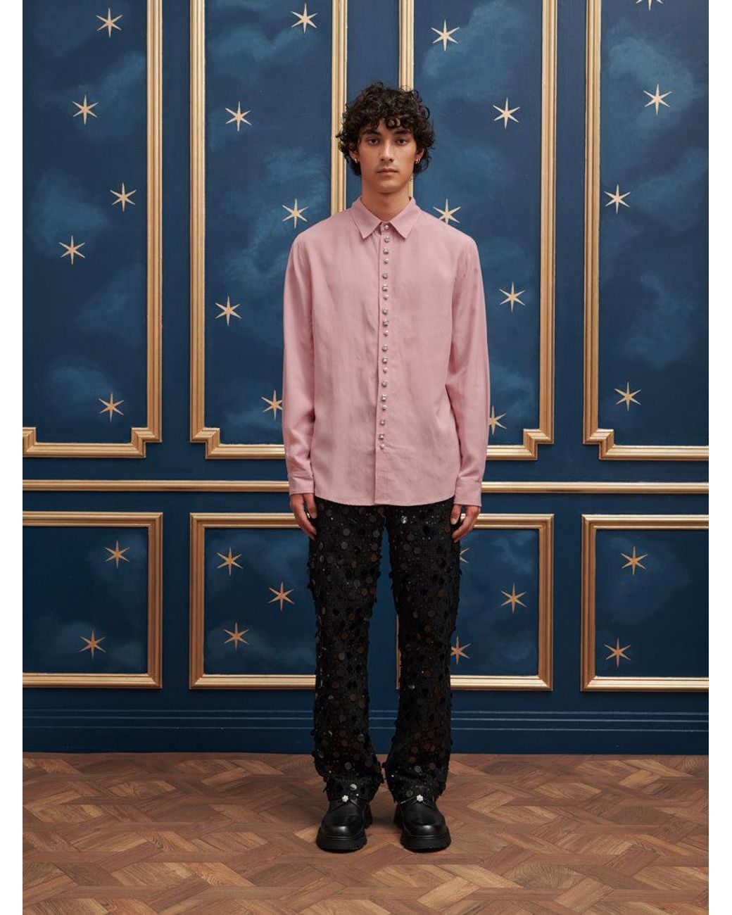 Sister Jane Blue Penny Bejewelled Placket Shirt