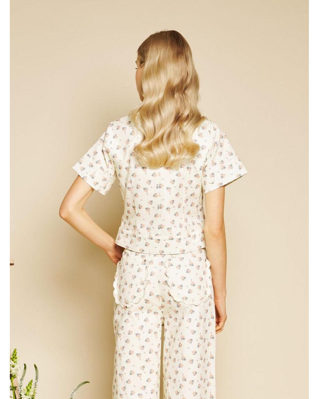 Sister Jane Natural Pêche Ditsy Denim Top