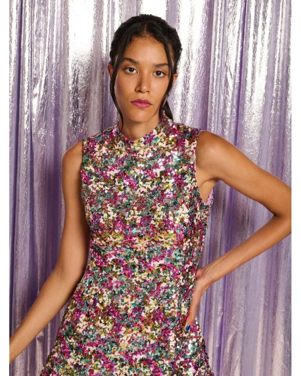 Sister Jane Purple Samantha Sequin Mini Dress