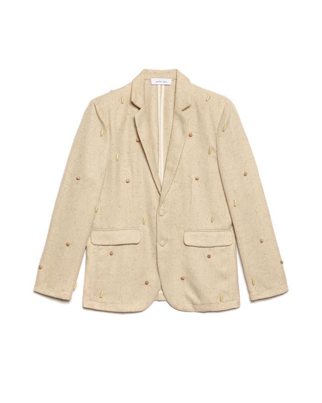 Sister Jane Natural Dylan Bead Single Breasted Blazer