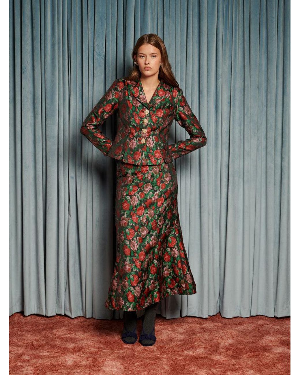 Sister Jane Gray Fantasy Jacquard Cropped Blazer