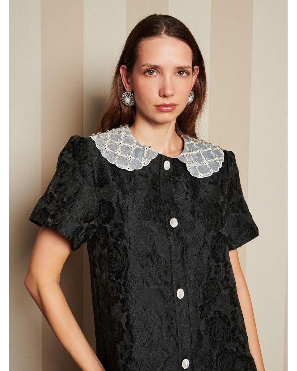 Sister Jane Black Dream Chandelier Jacquard Mini Dress