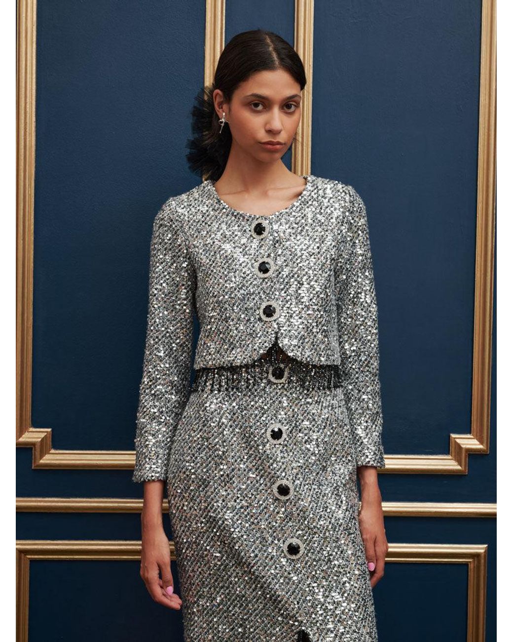 Sister Jane Dream Fairy Godmother Tweed Jacket in Blue | Lyst UK