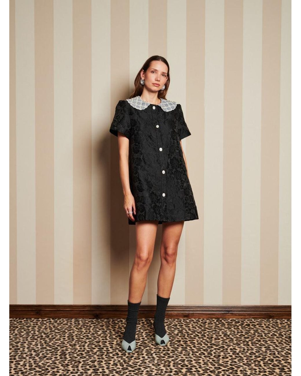 Sister Jane Black Dream Chandelier Jacquard Mini Dress