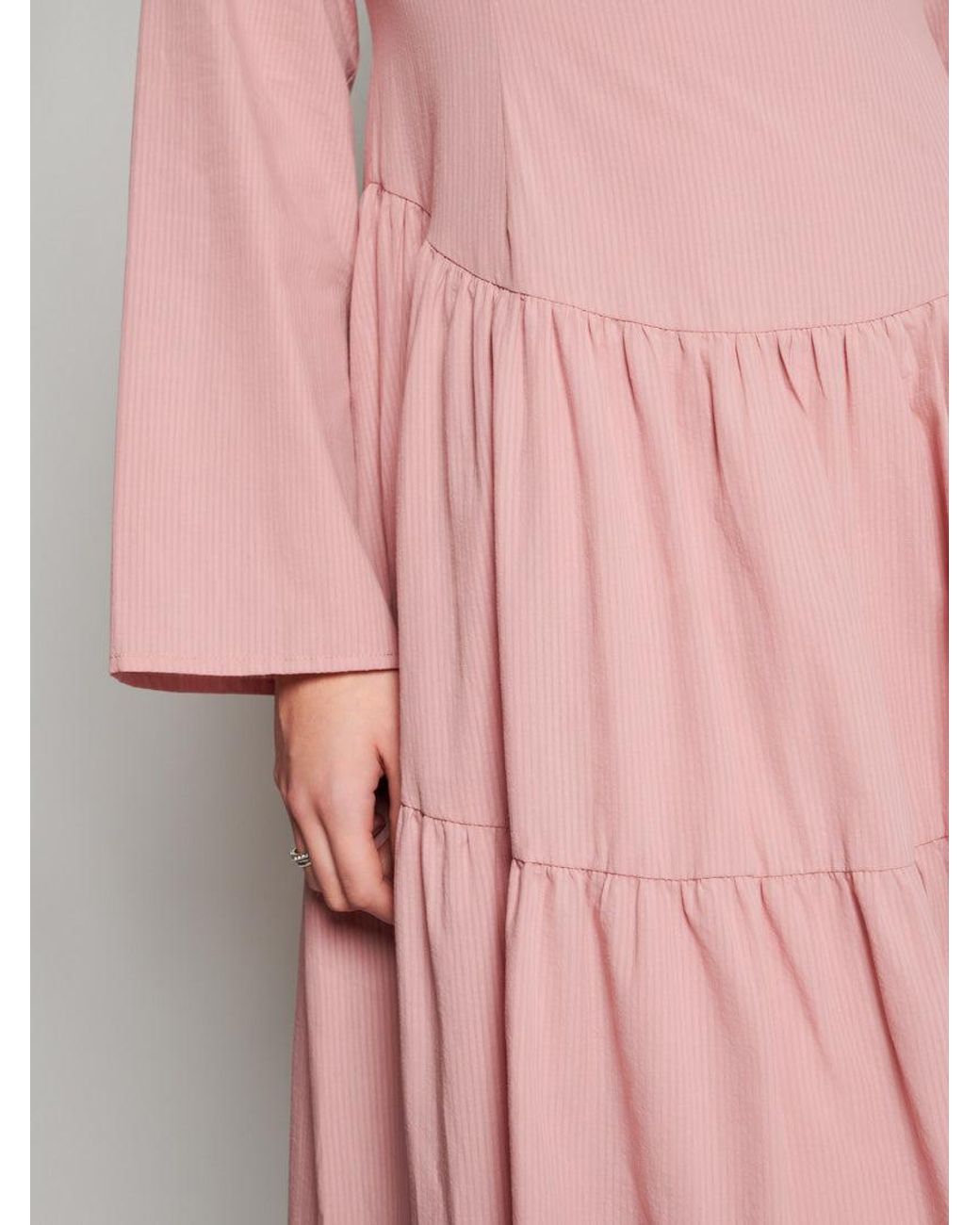 Sister Jane Pink Ghospell Iona Tiered Midi Dress
