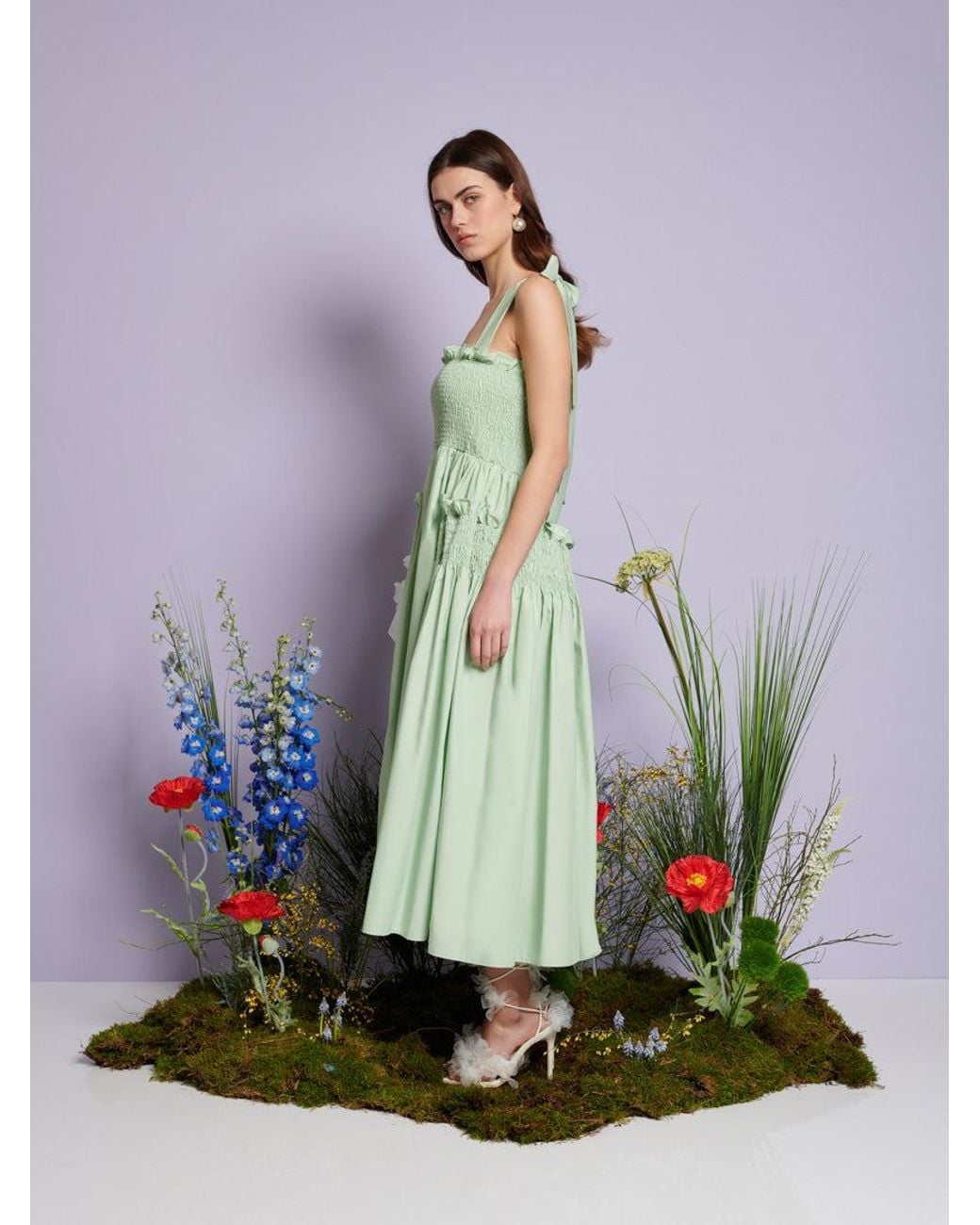 Sister Jane Green Dream Grassland Cross Straps Midi Dress
