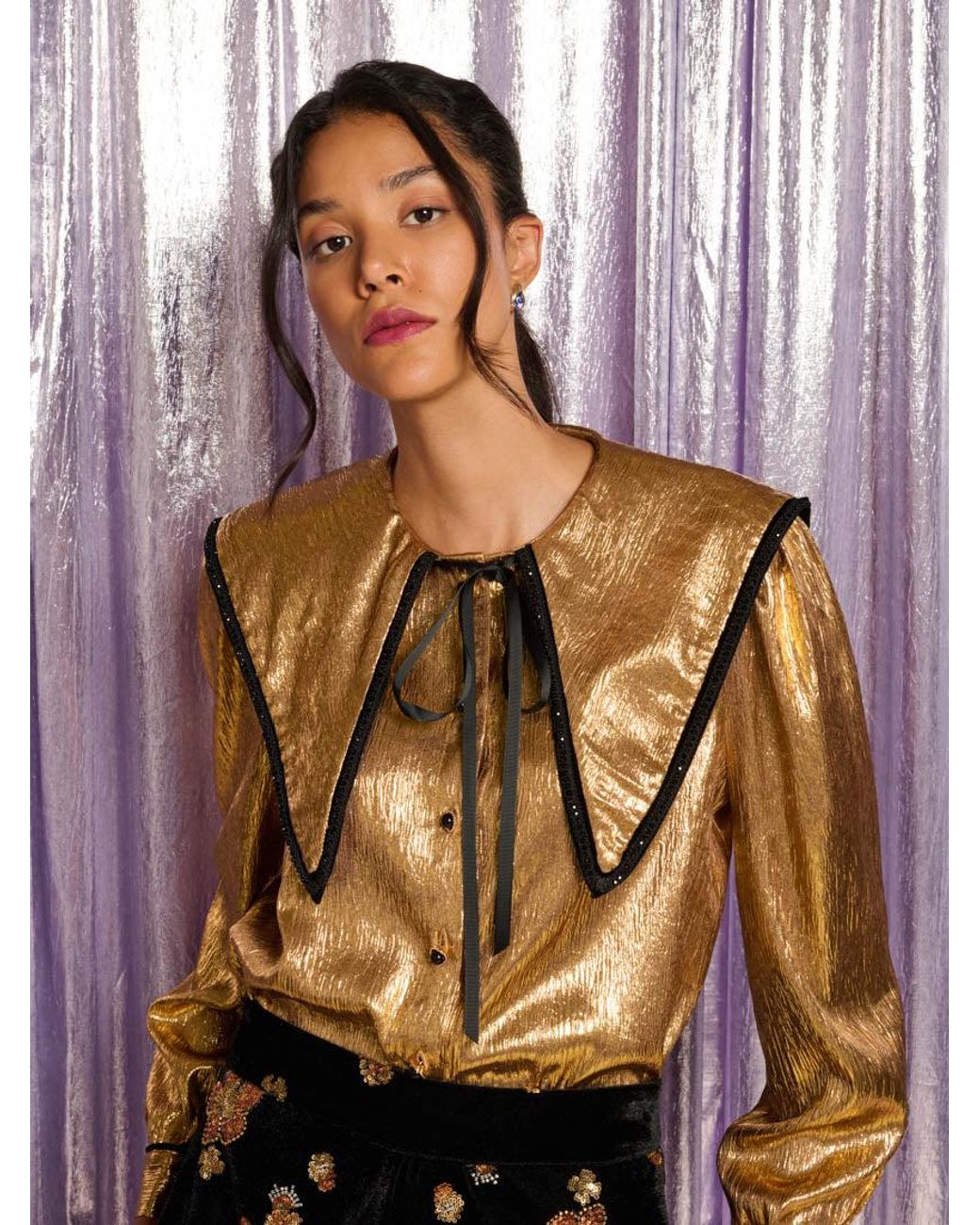 Sister Jane Purple Rendez-vous Lame Blouse