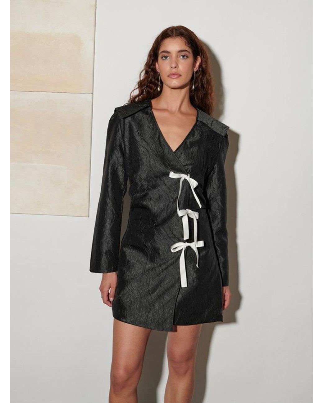 Sister Jane Black Ghospell Julie Wrap Mini Dress
