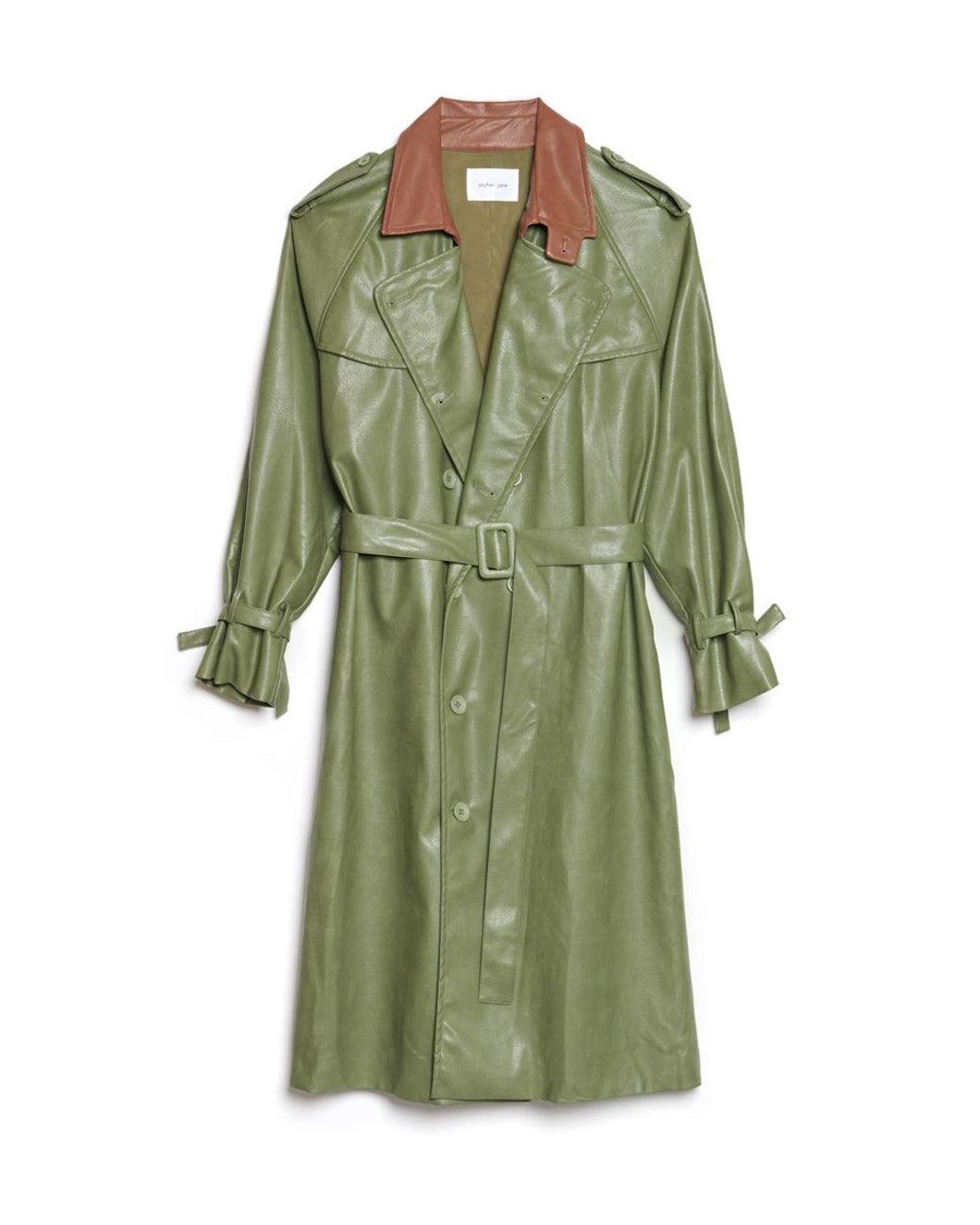 Sister Jane Blue Scout Pu Trench Coat