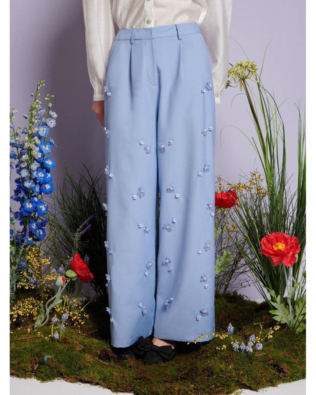 Sister Jane Blue Dream Cornflower Embellished Trousers