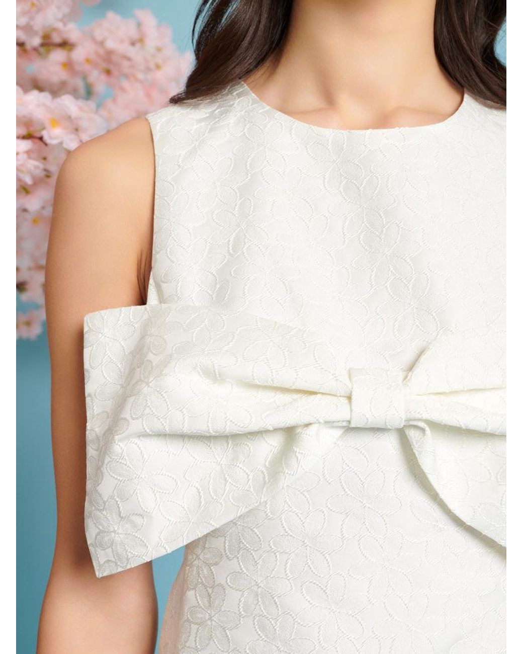 Sister Jane Blue Heartlines Jacquard Bow Dress