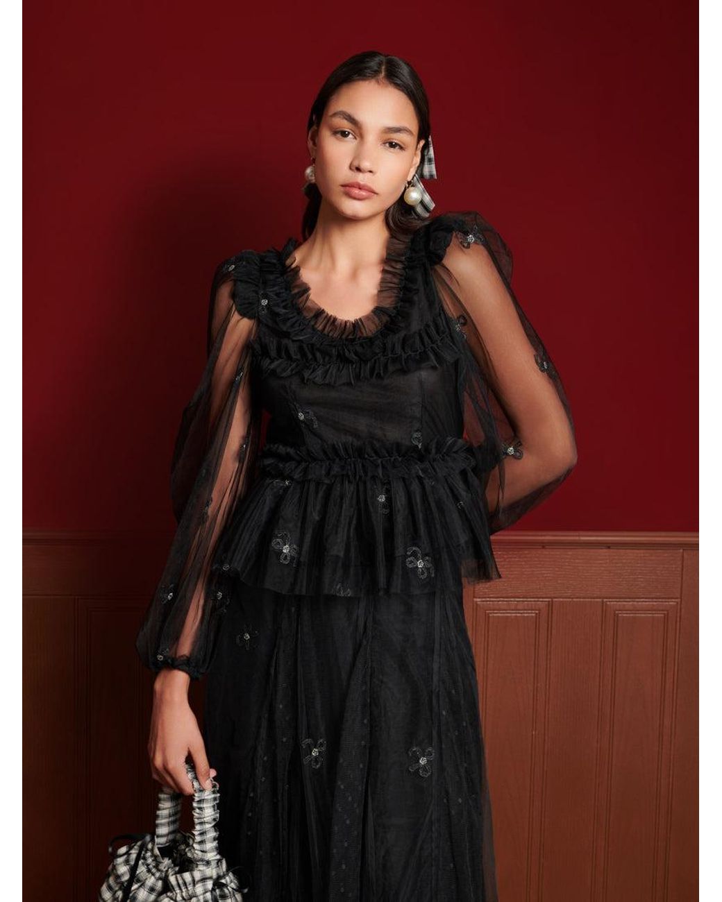 Sister Jane Red Dream Voyage Tulle Top