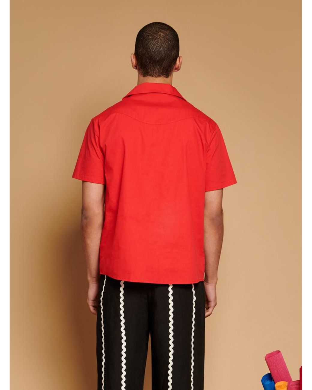 Sister Jane Red Rosario Trimmed Pockets Shirt