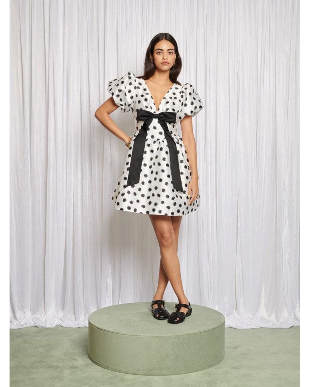 Sister Jane White Memories Spot Bow Mini Dress