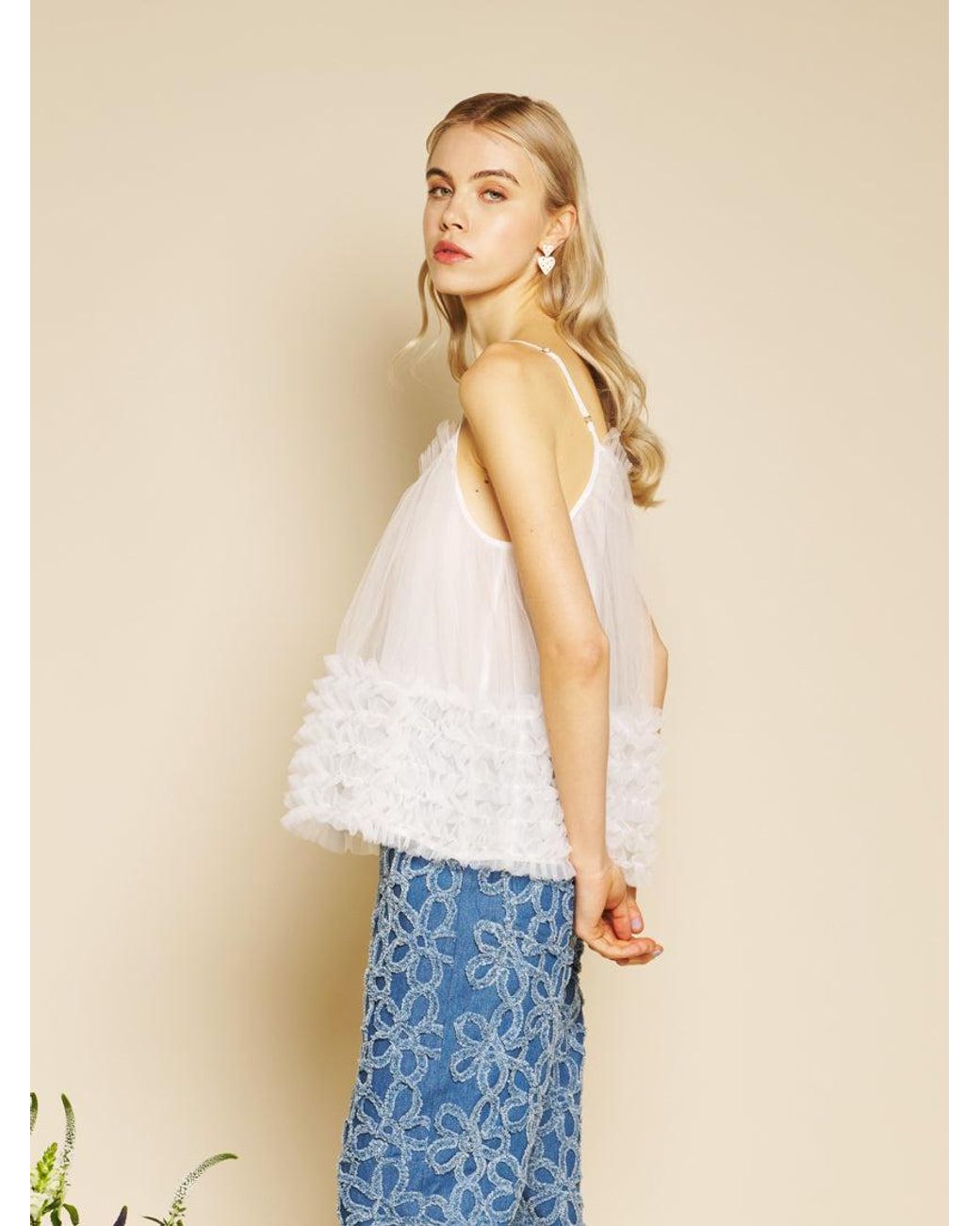 Sister Jane Blue Papillon Tulle Top