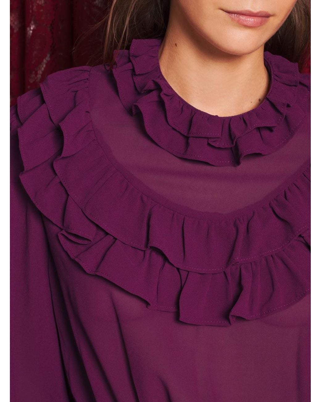 Sister Jane Purple Velora Ruffle Top