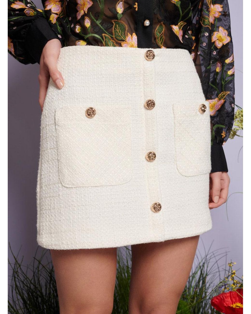 Sister Jane Multicolor Dream Whisper Tweed Mini Skirt
