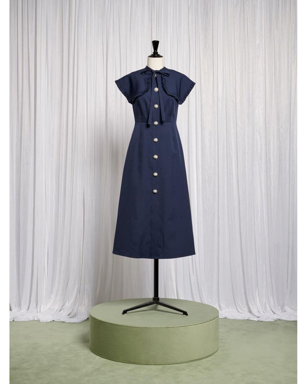 Sister Jane Bibi Bib Collar Midi Dress in Blue | Lyst