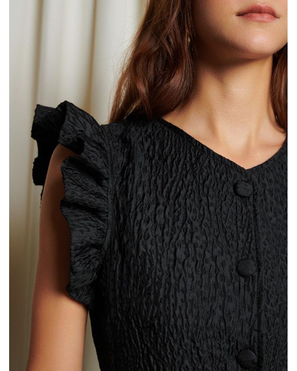Sister Jane Black Ghospell Blair Jacquard Mini Dress