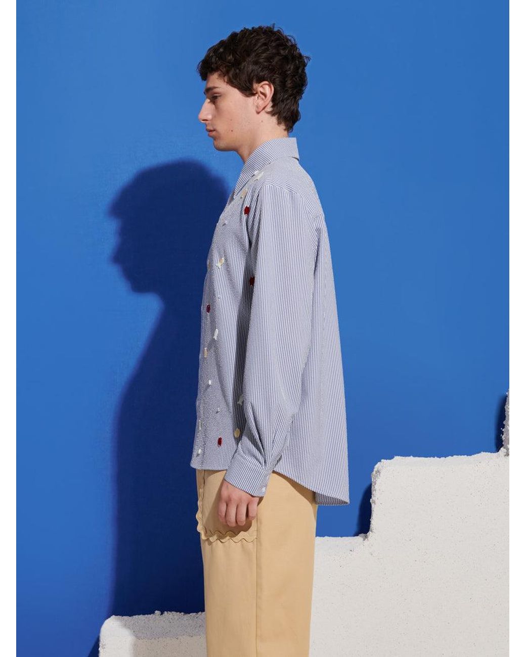 Sister Jane Blue Clio Stripe Embellished Shirt