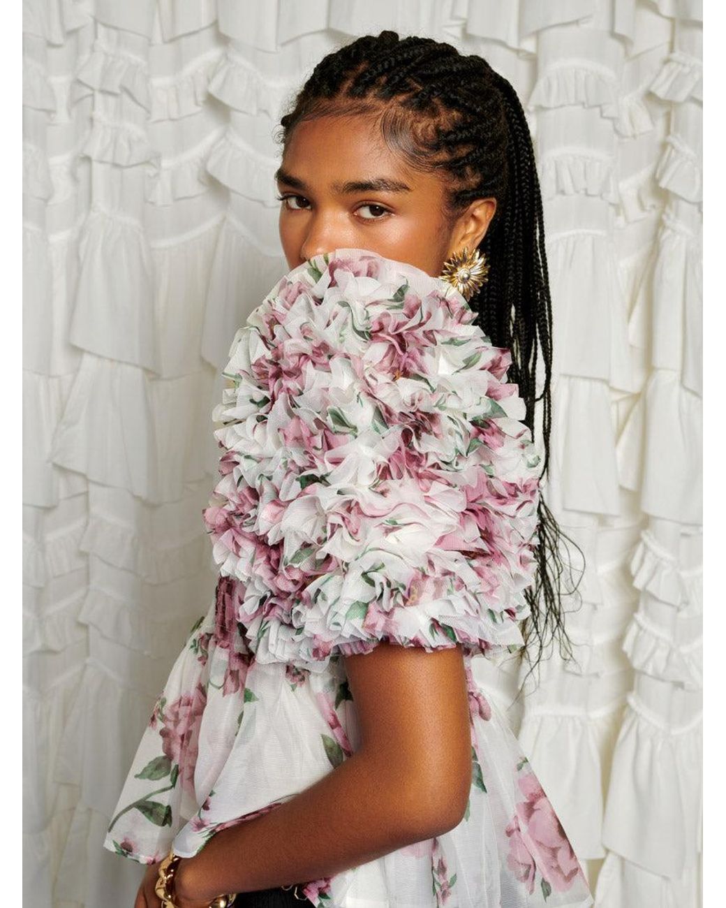 Sister Jane Gray Dream Alma Floral Ruffles Top