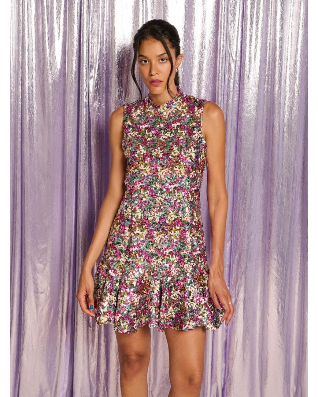 Sister Jane Purple Samantha Sequin Mini Dress