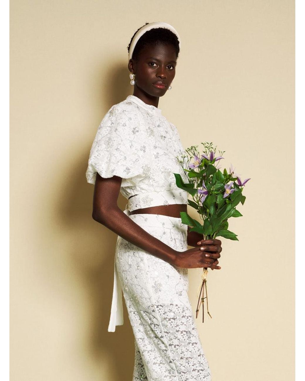 Sister Jane Natural Dream Jardin Sequin Lace Top