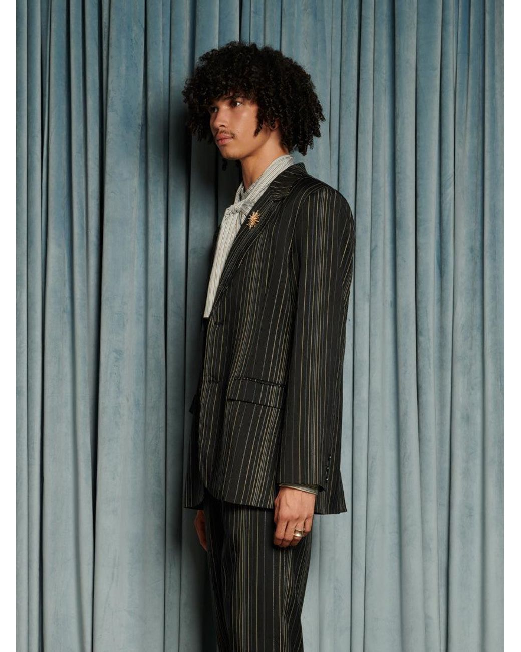 Sister Jane Gray Richie Stripe Single Breasted Blazer