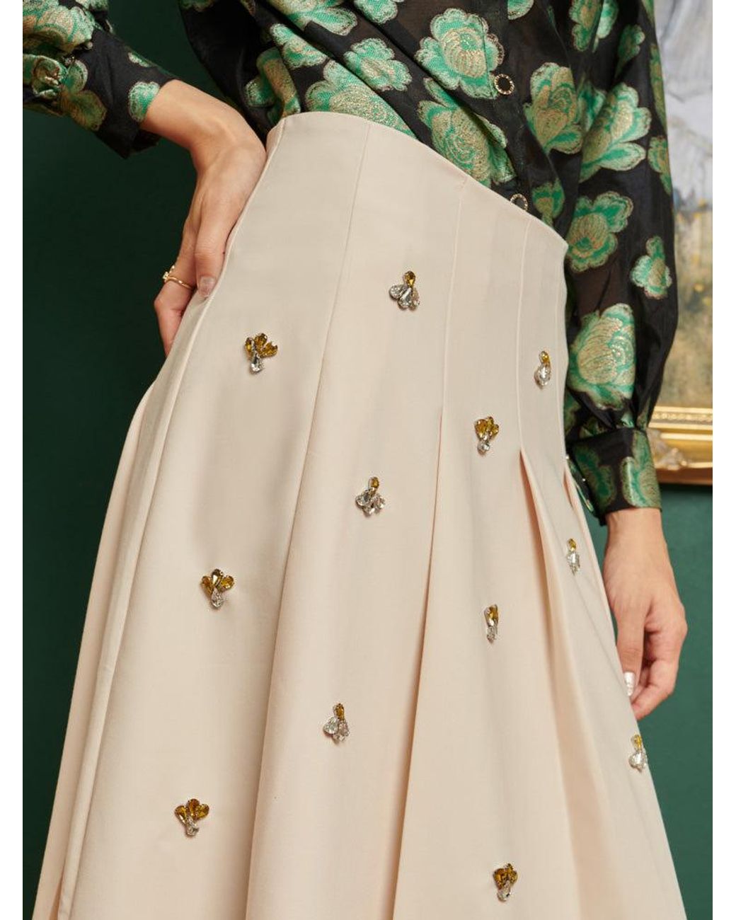 Sister Jane Green Dream Rococo Embellished Pleated Skirt