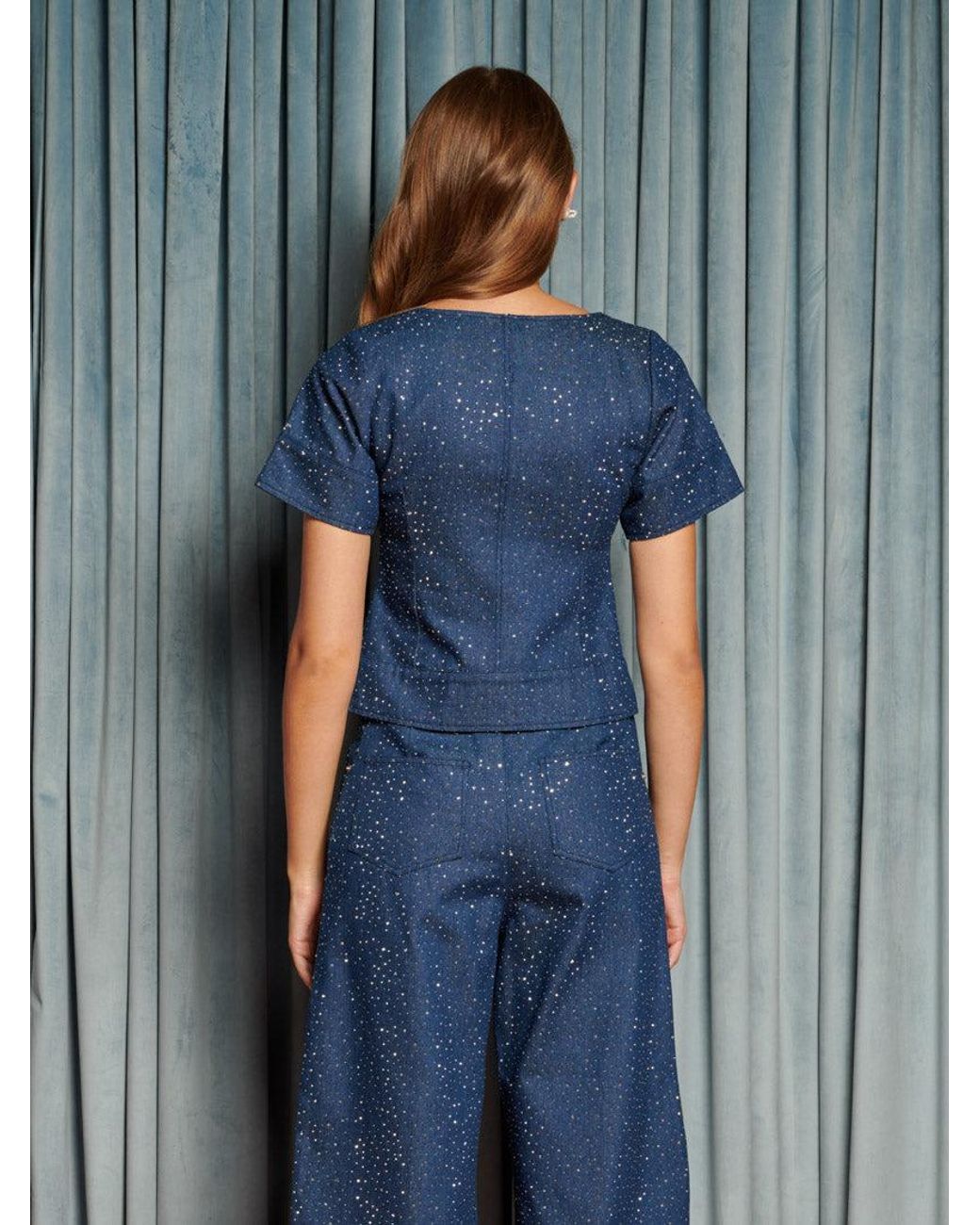 Sister Jane Blue Daze Embellished Denim Top