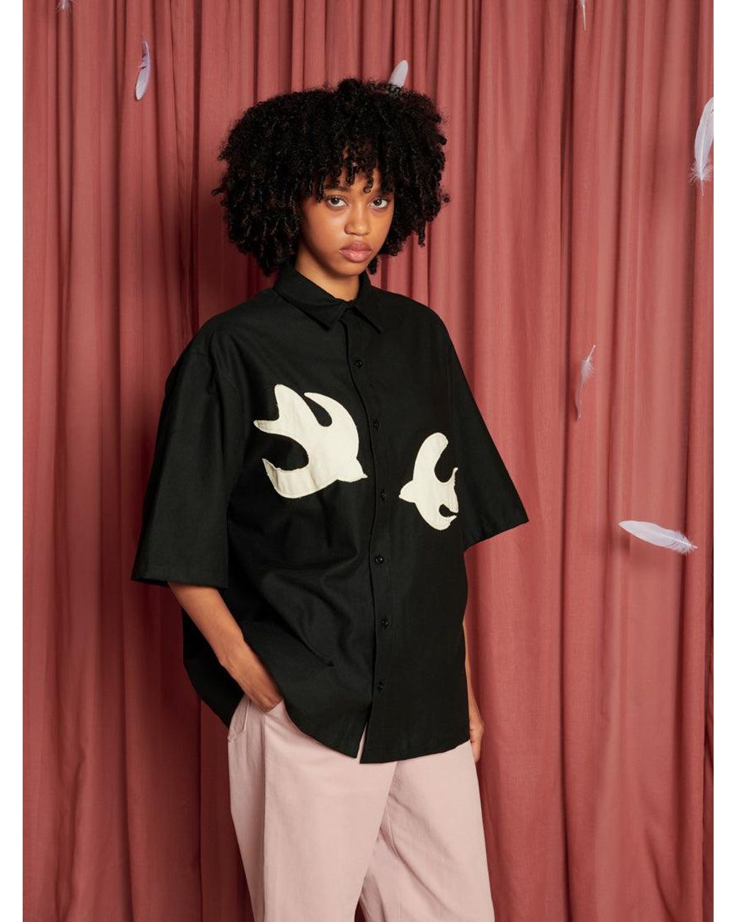 Sister Jane Red Cameron Bird Shirt