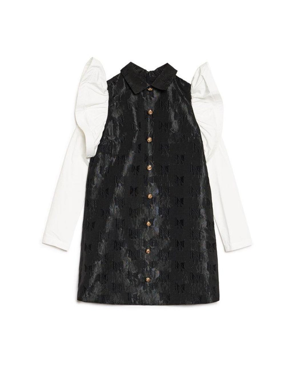 Sister Jane Black Afterglow Ruffle Mini Dress