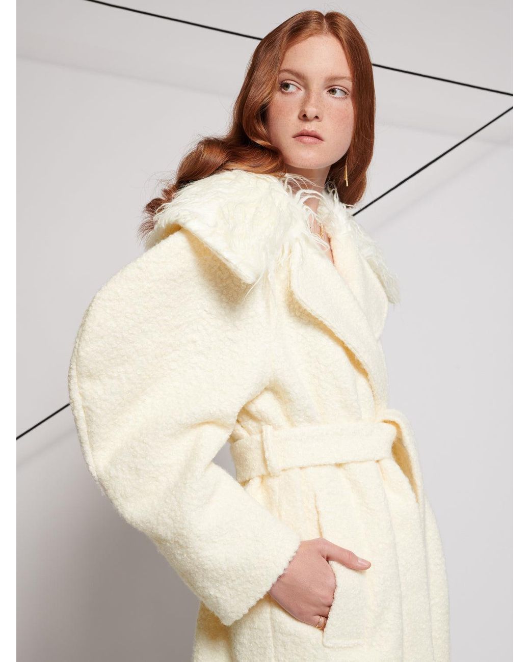 Sister Jane Ghospell Tate Boucle Teddy Coat in Natural Lyst