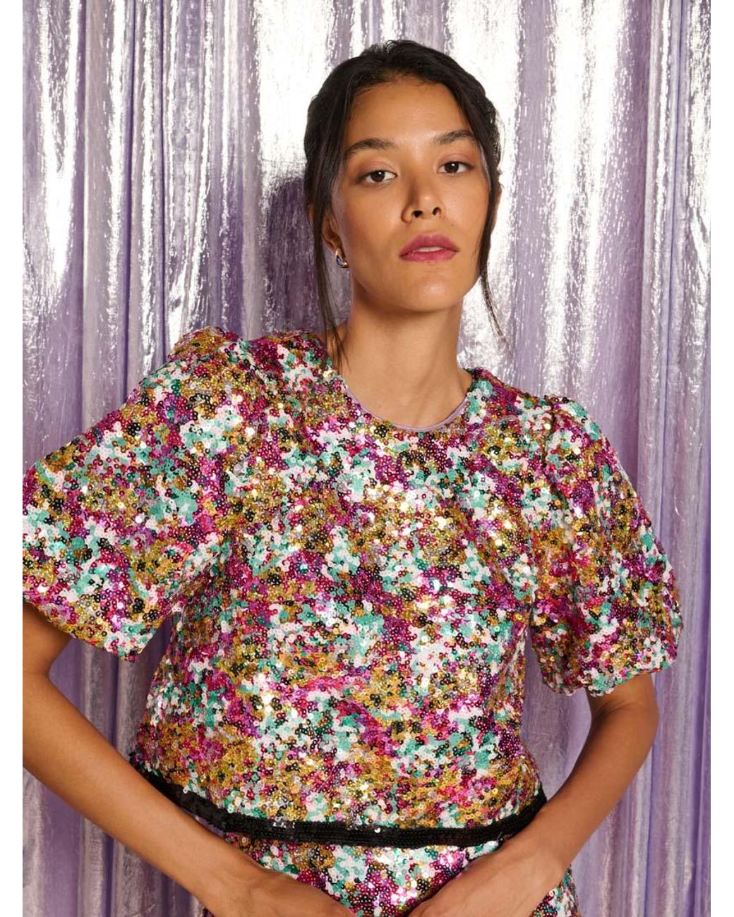 Sister Jane Purple Samantha Sequin Top