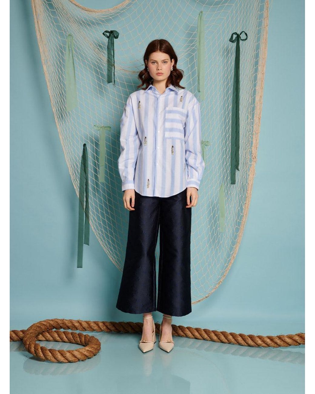 Sister Jane Blue Fisher Stripe Shirt