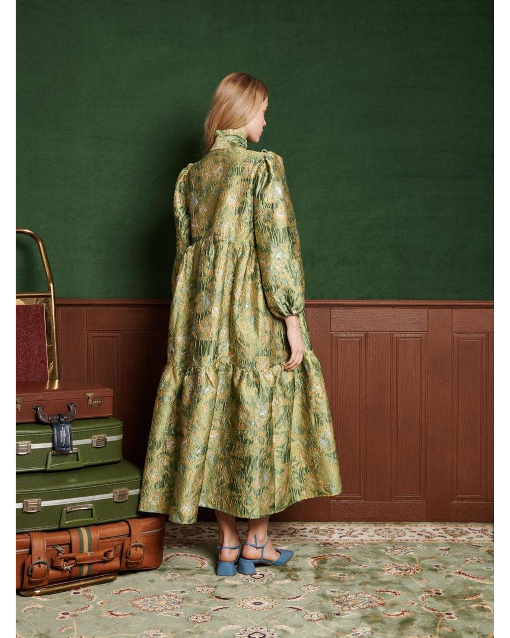 英国発 Sister Jane シスタージェーン Nord Jacquard Bow Dress Sister Jane Nord Jacquard Bow Dress in Green | Lyst