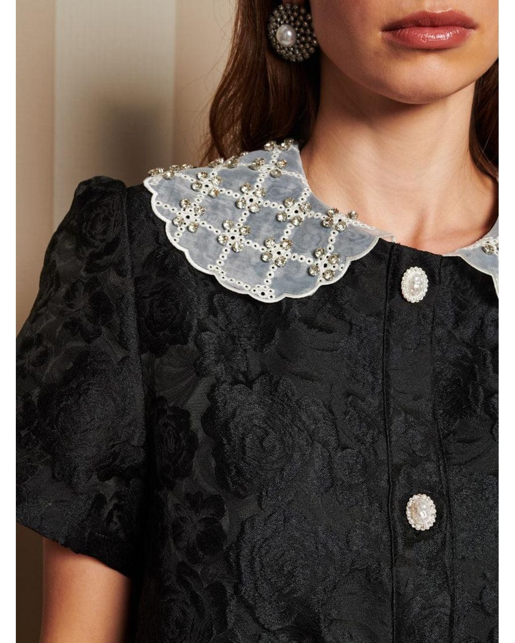 Sister Jane Black Dream Chandelier Jacquard Mini Dress
