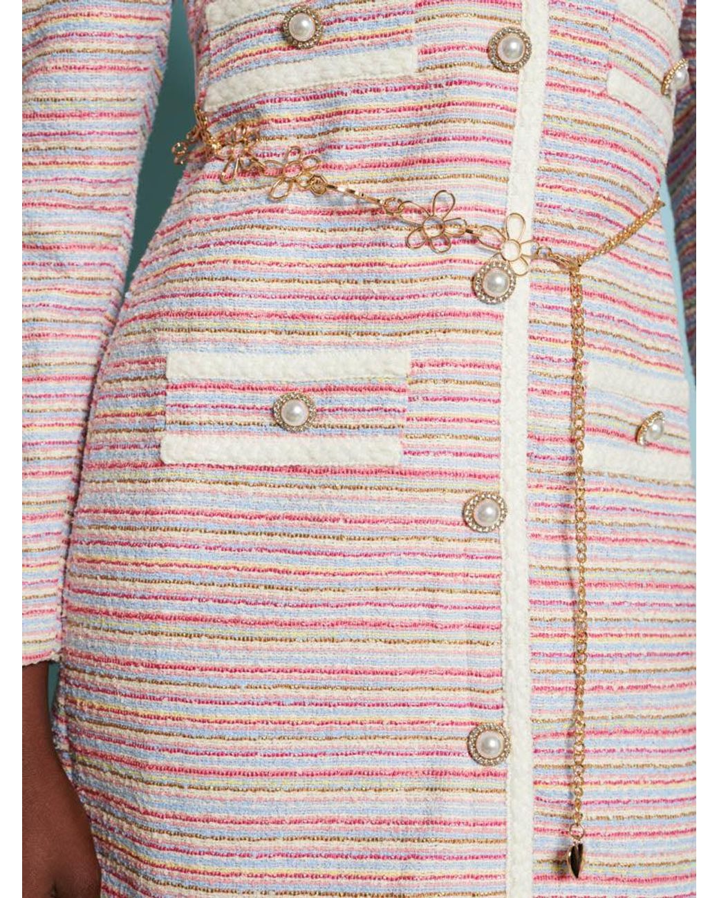 Sister Jane Blue Dream Honeydew Tweed Mini Dress