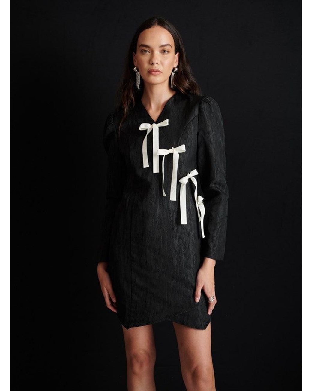 Sister Jane Black Ghospell Dulcie Wrap Mini Dress